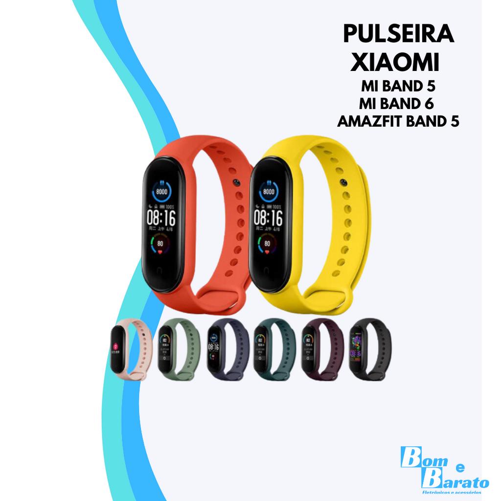 Pulseira de silicone colorido para Smartband Xiaomi Mi Band 5 6 amazfit band 5 - No Brasil