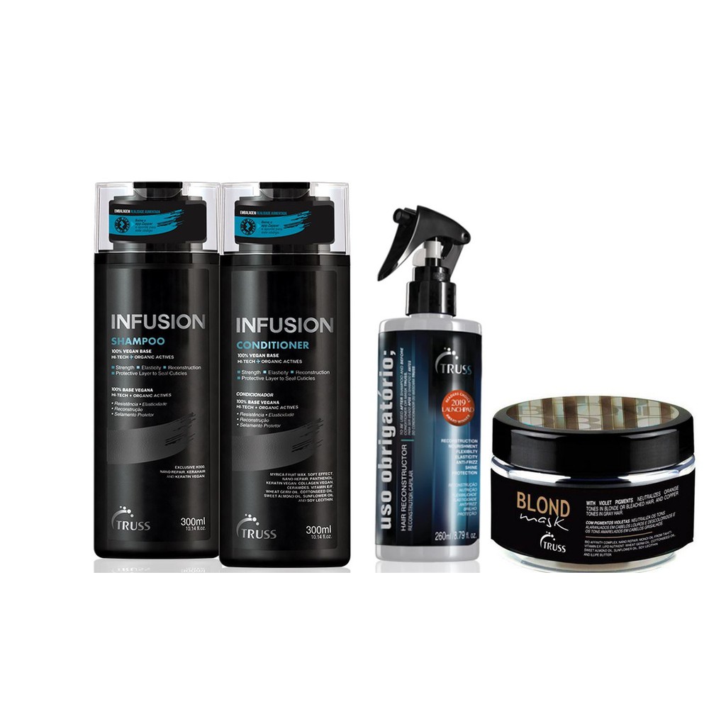 Truss Infusion Shampoo e Condicionador e Máscara Blond e Uso Obrigatório