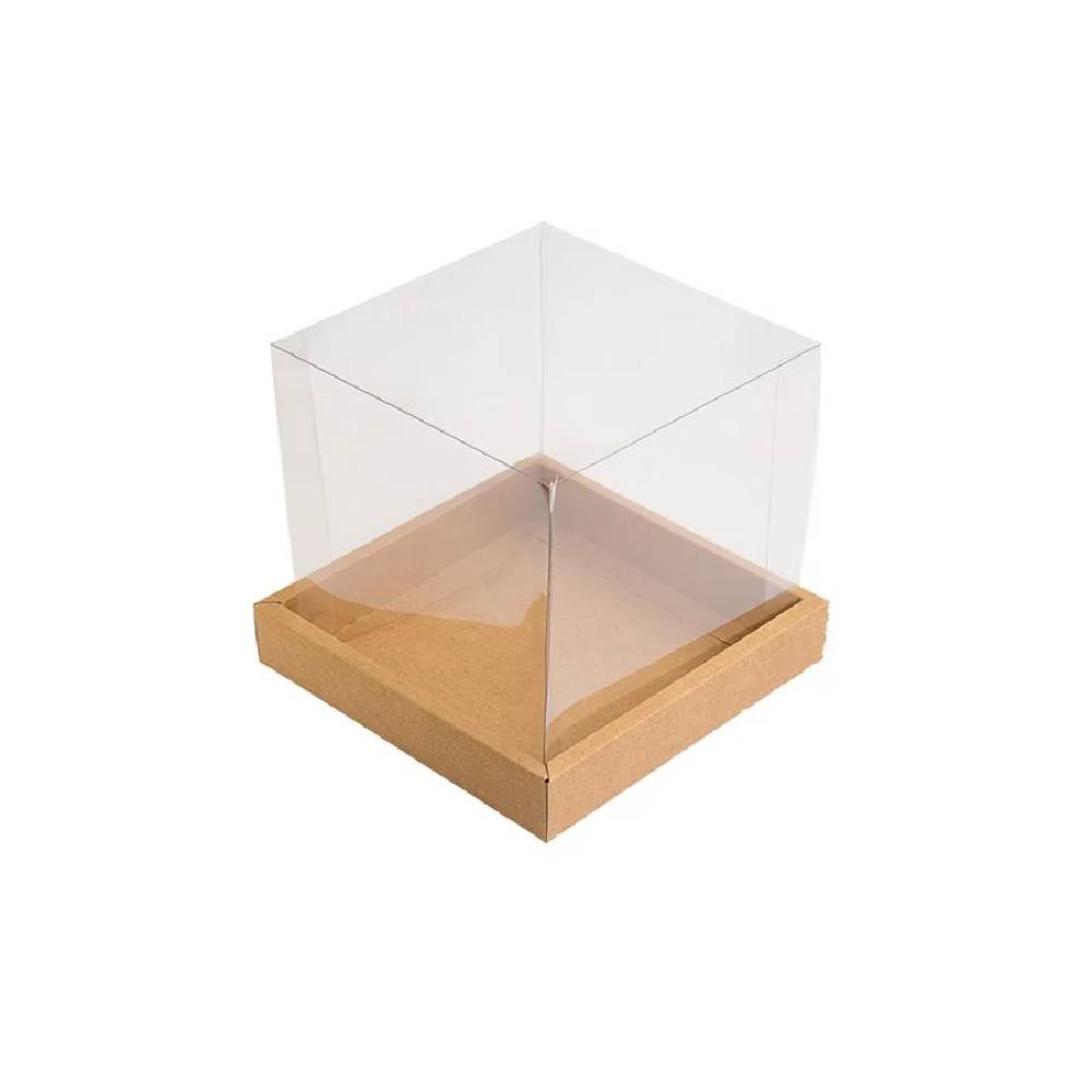 Caixa mini Panetone e Bolo (100g) Kraft - 10x10x10cm - 10 unidades - Assk