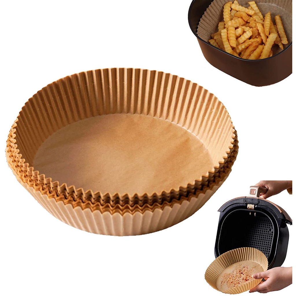 Forma De Airfryer Descartavel Antiaderente De Pape Redondo Fritadeira kit com 50 e 100 unidade em Oferta na Shopee