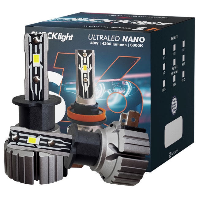 Par De Lâmpadas Ultraled Shocklight S16 Nano 40w H3 Automotivo 6000k