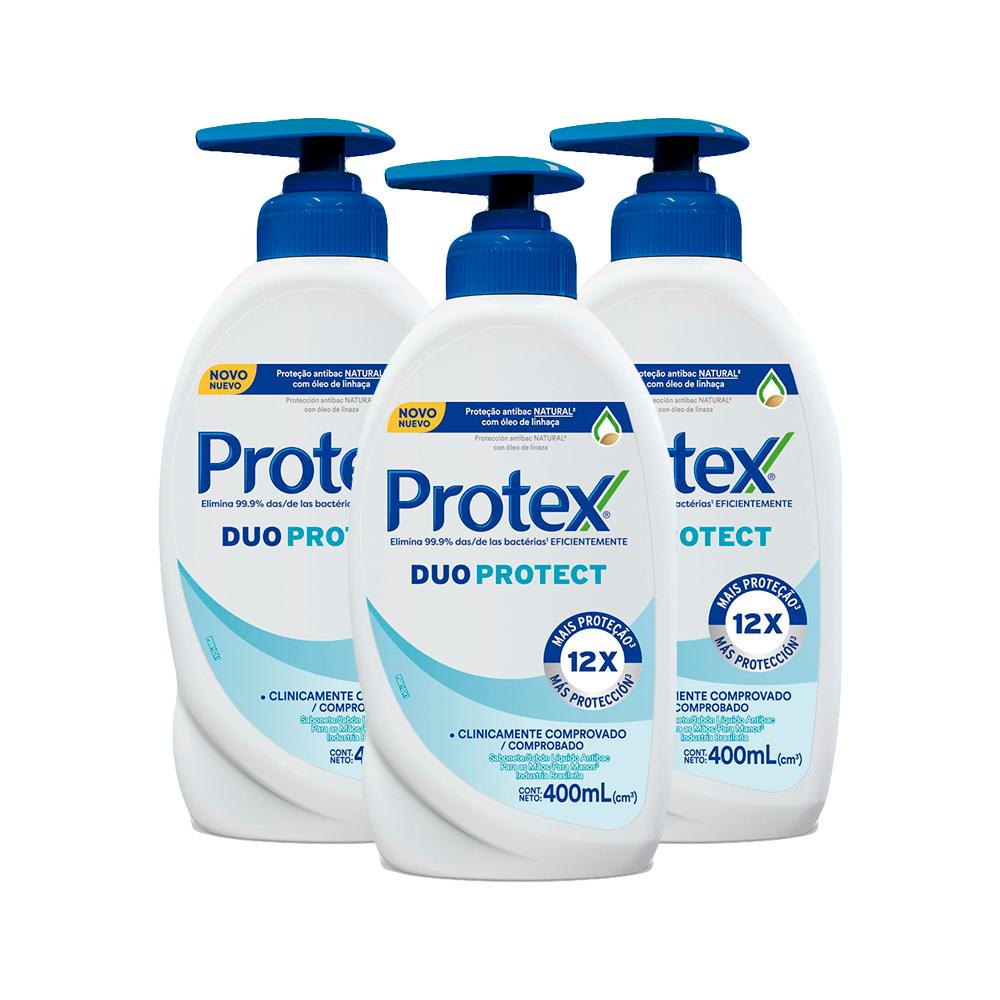 Kit 3 Sabonete Líquido Protex Duo 400ml em Oferta na Shopee