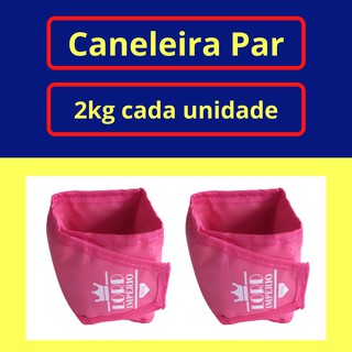 Tornozeleira Caneleira de Peso 2kg Par Rosa Pink Academia Musculação Treino Lord Império
