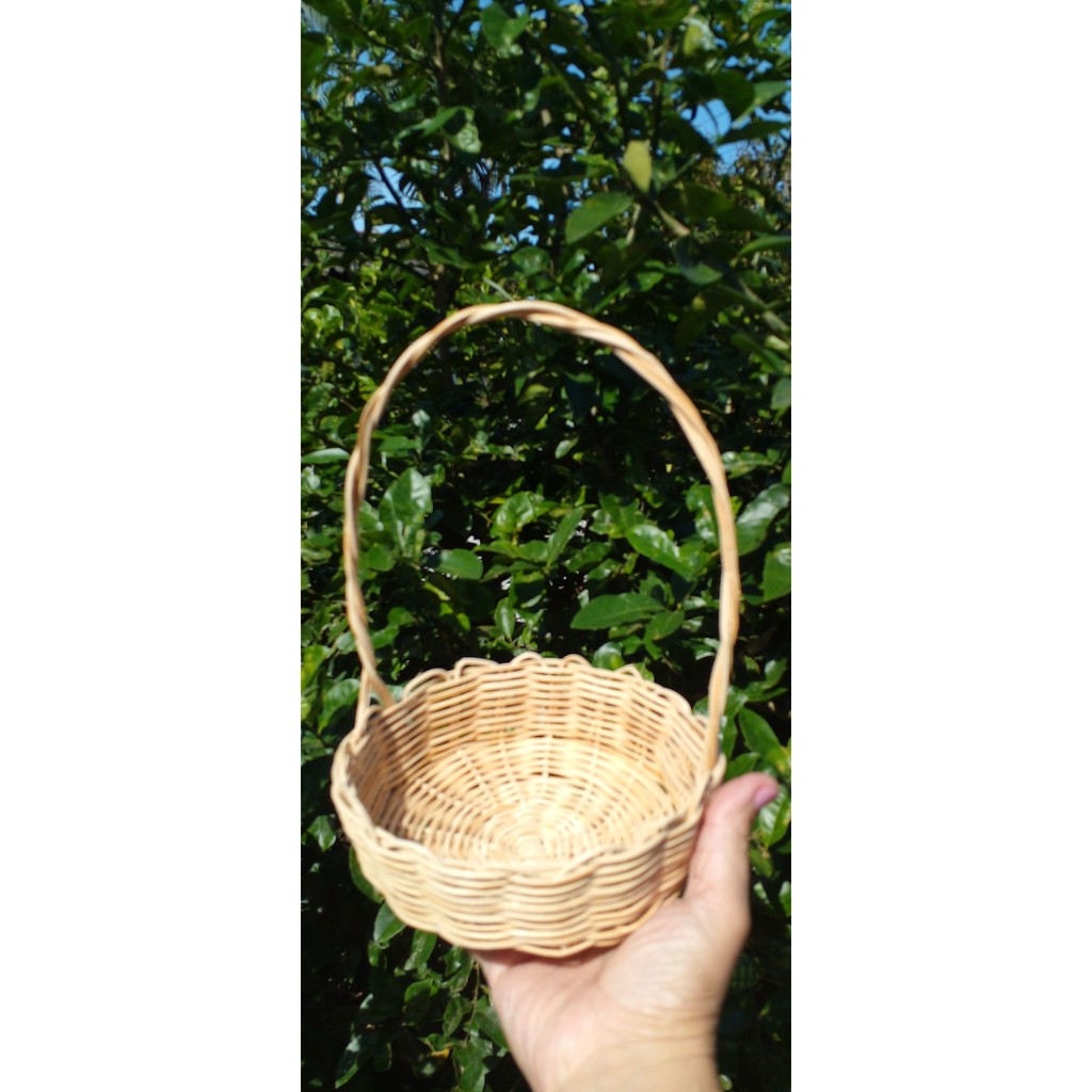 CESTO COM ALÇA | CESTO PÁSCOA | FIBRA NATURAL | PORTA LEMBRANÇA | CESTO DECORATIVO - 15 cm diâmetro