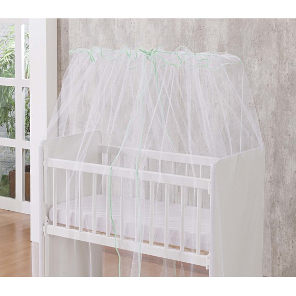 Mosquiteiro para berço Padrao Americano Verde Agua - Véu para berço bebe Americano Verde Neutro