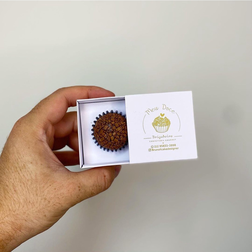 Caixa Para 1 Brigadeiro Lisa 6x6x3cm 10 Unidades