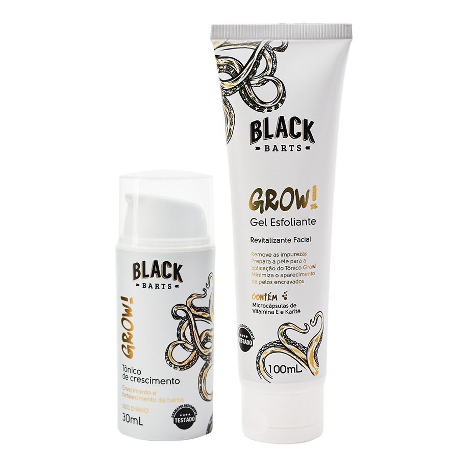 Produto Creme Tônico Pra Nascer Crescer Barba Rápido e definitivo - Grow! Original Black Barts