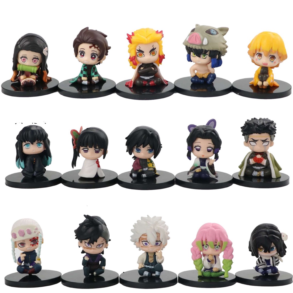 5 Pçs/kit Boneco Demon Slayer bonecos Anime Kimetsu No Yaiba Action