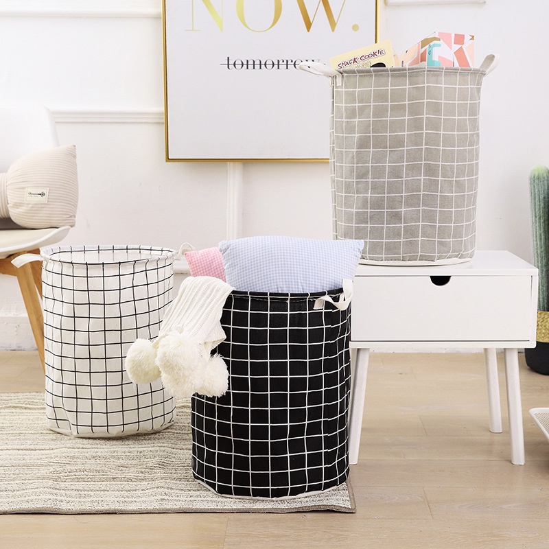 Cesto de Roupa Suja Brinquedos 50L Tecido Dobrável Impermeável Grande