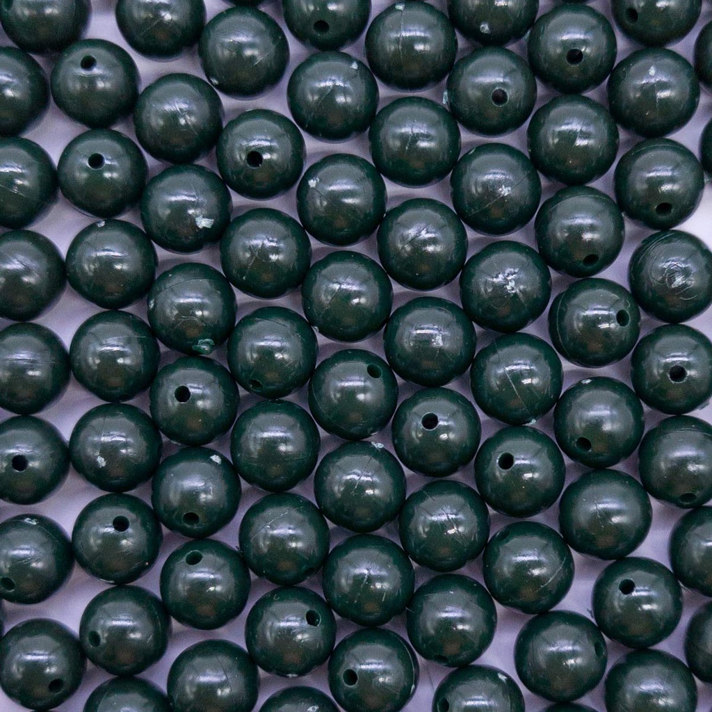 Miçanga Bola Lisa Plástico Verde 8mm 10pçs 5g Passante