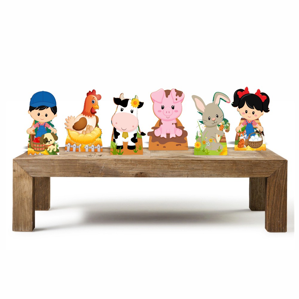 Fazendinha Cute Kit 6 enfeites de decoração de festa infantil Kit Enfeites kit festa