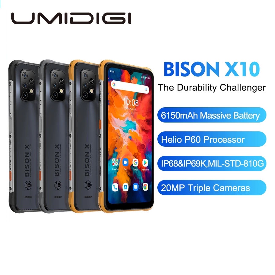 UMIDIGI BISON X10 Smartphone 64GB/128GB Android 11 IP68 & IP69K Celular ...