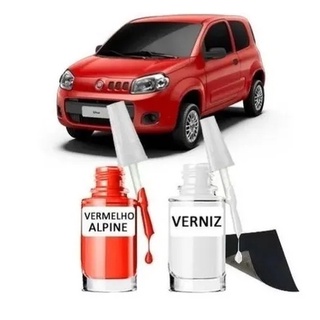 Tinta Tira Risco Automóvel - Vermelho Alpine - Fiat Uno