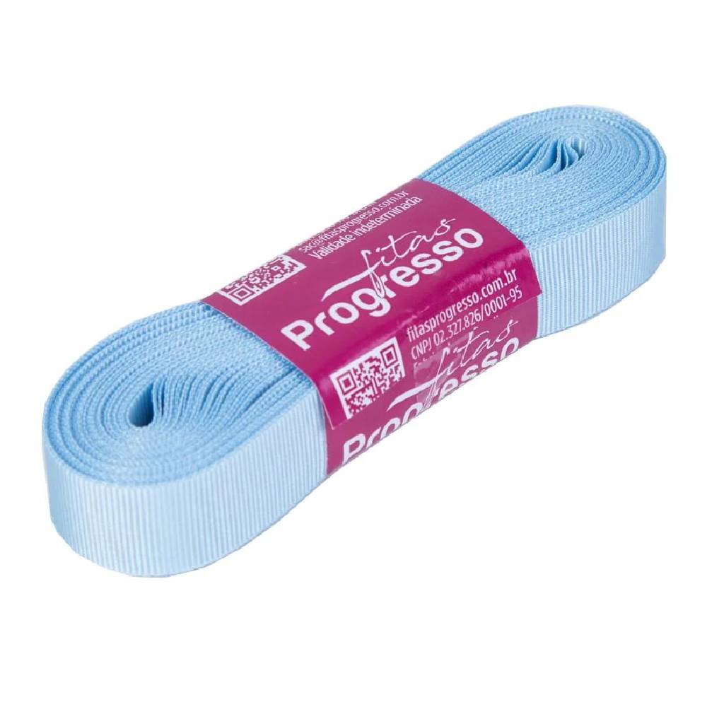 Fita Gorgurão Progresso 15mm nº3 - 10m 212 Azul Bebê - 1un - Stationery
