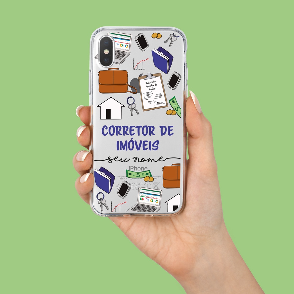Capa Capinha de Celular Personalizada com sua Profissão - Corretor de Imóveis