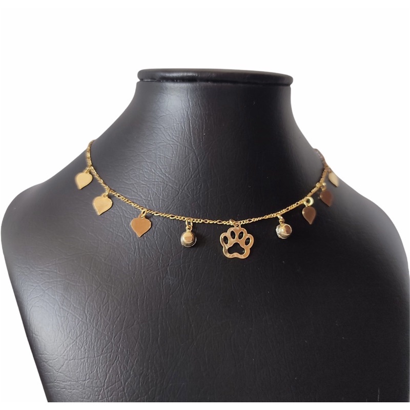 Colar chocker doguinho // chocker zircônia // colar dog // colar com brilhantes // chocker patinha de dog