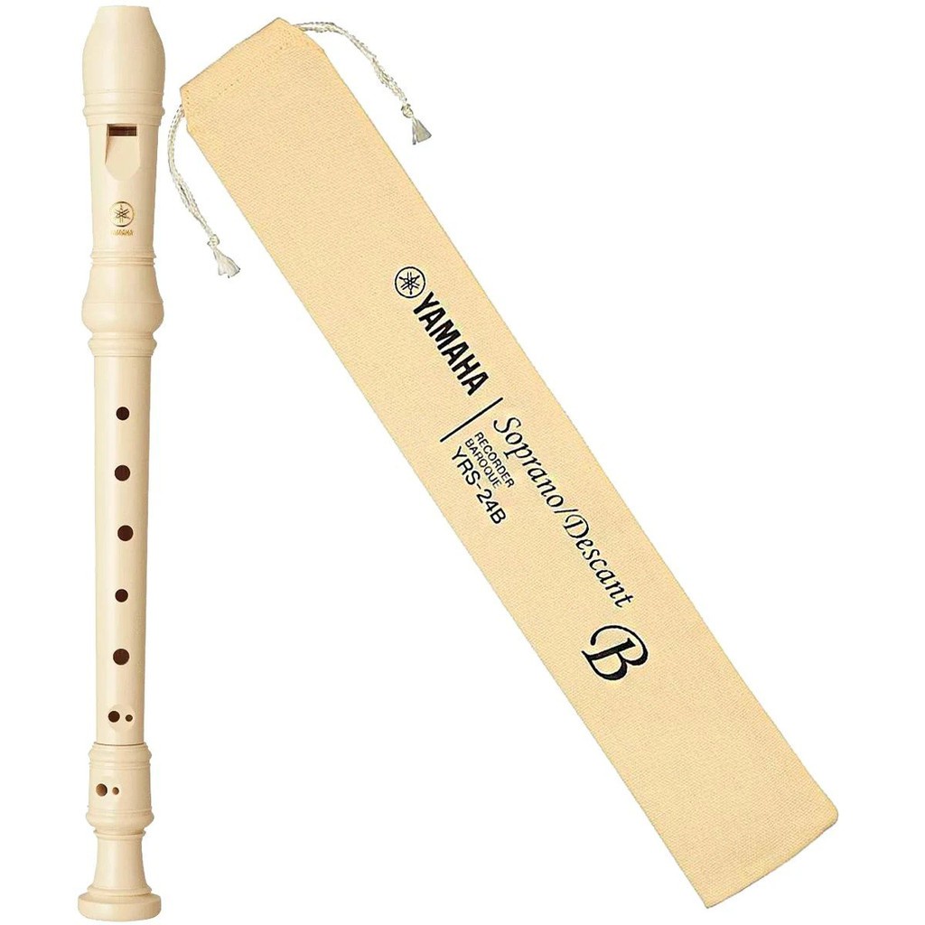 Flauta Doce Barroca Soprano Yamaha Com Capa YRS24B