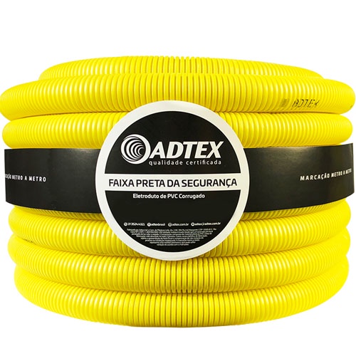 Conduite Flexivel Pvc Corrugado Amarelo 50 metros Adtex em Oferta na Shopee