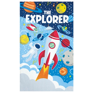 Toalha de Banho Infantil Döhler Felpudo 70cm x 1,15m - THE EXPLORER