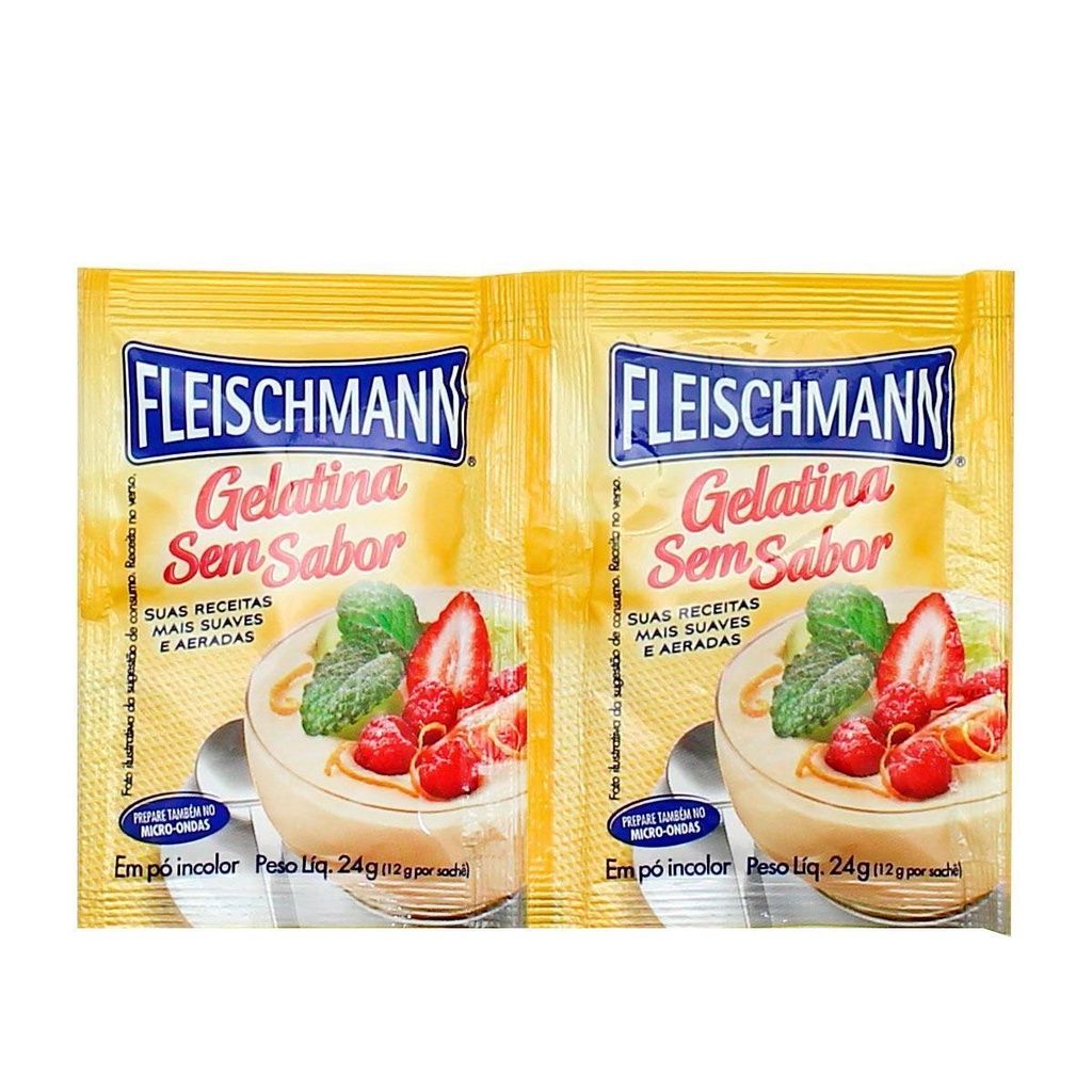 Gelatina Sem Sabor 24g - Fleichmann | Shopee Brasil