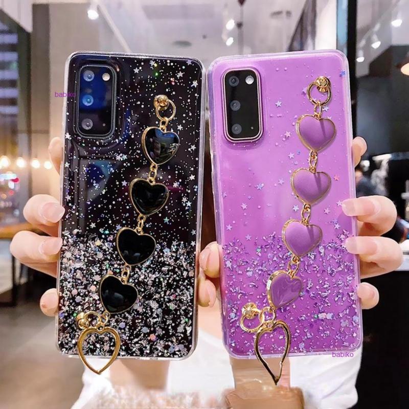 Capa De Silicone Com Corrente E Glitter Para Samsung Galaxy A12/A13/A03/A03S/A22/A23/A33/A53/M52/M62 em Oferta na Shopee
