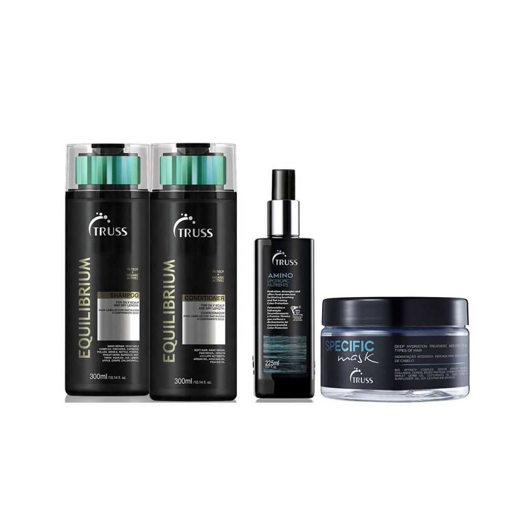 Truss Equilibrium Shampoo e Condicionador e Amino e Máscara Specific