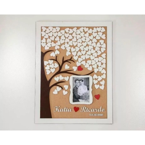 Quadro Assinaturas Casamento - Árvore - 60x43 Mdf 3mm em Oferta na Shopee