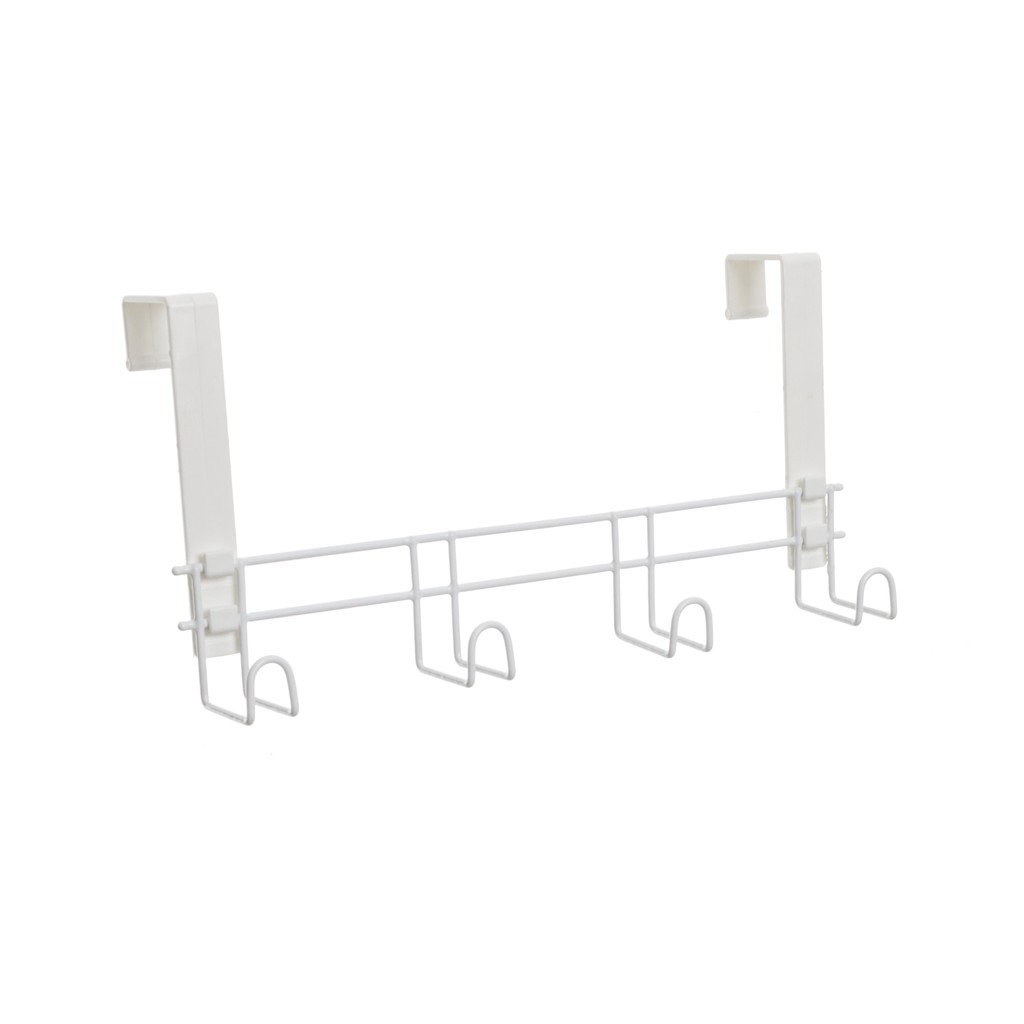 CabideIro Branco Plus C/ 4 Ganchos Metaltru Toalha Roupa Cinto em Oferta na Shopee