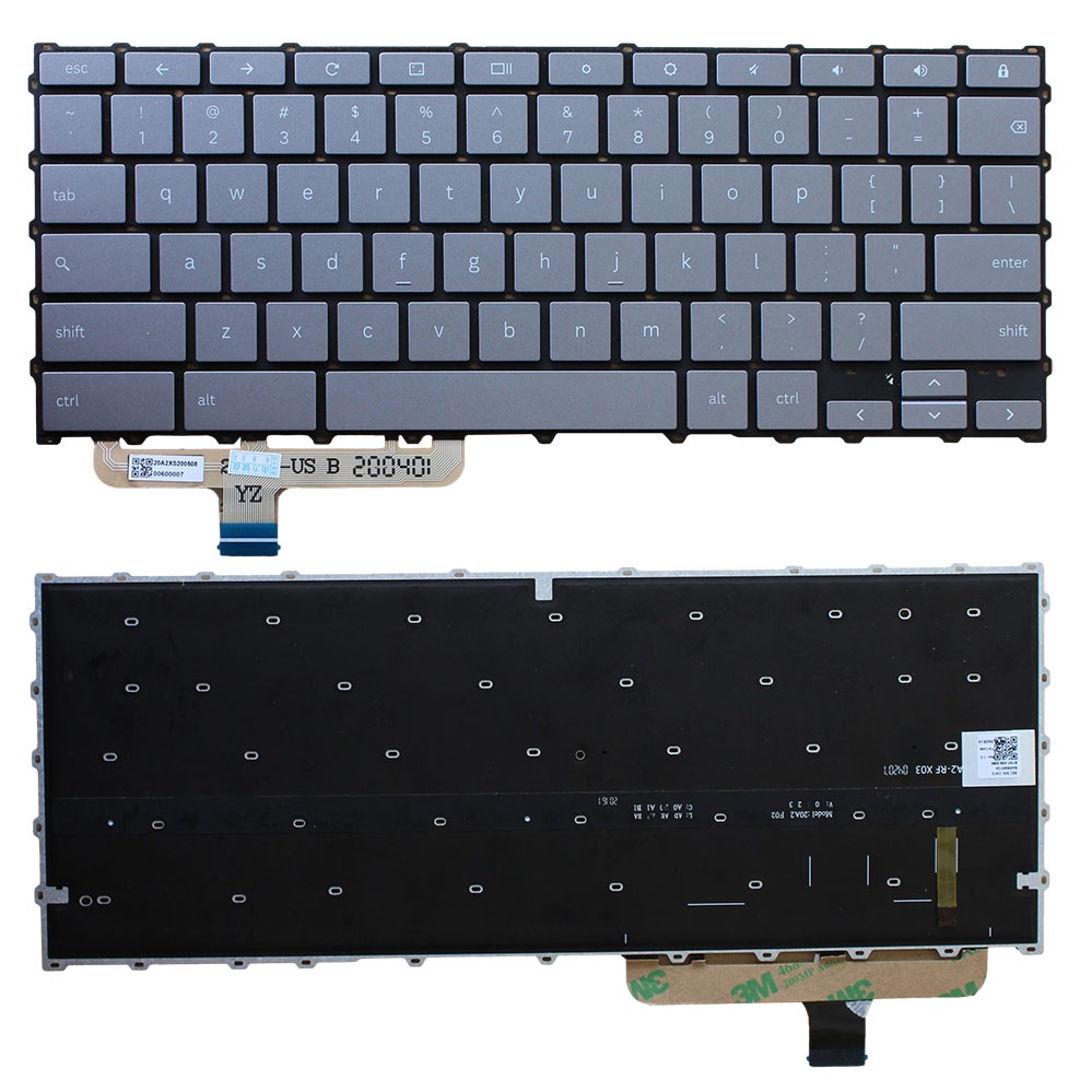 Novo Teclado Retroiluminado Cinza Americano Para Samsung Galaxy Chromebook 2 XE530QDA