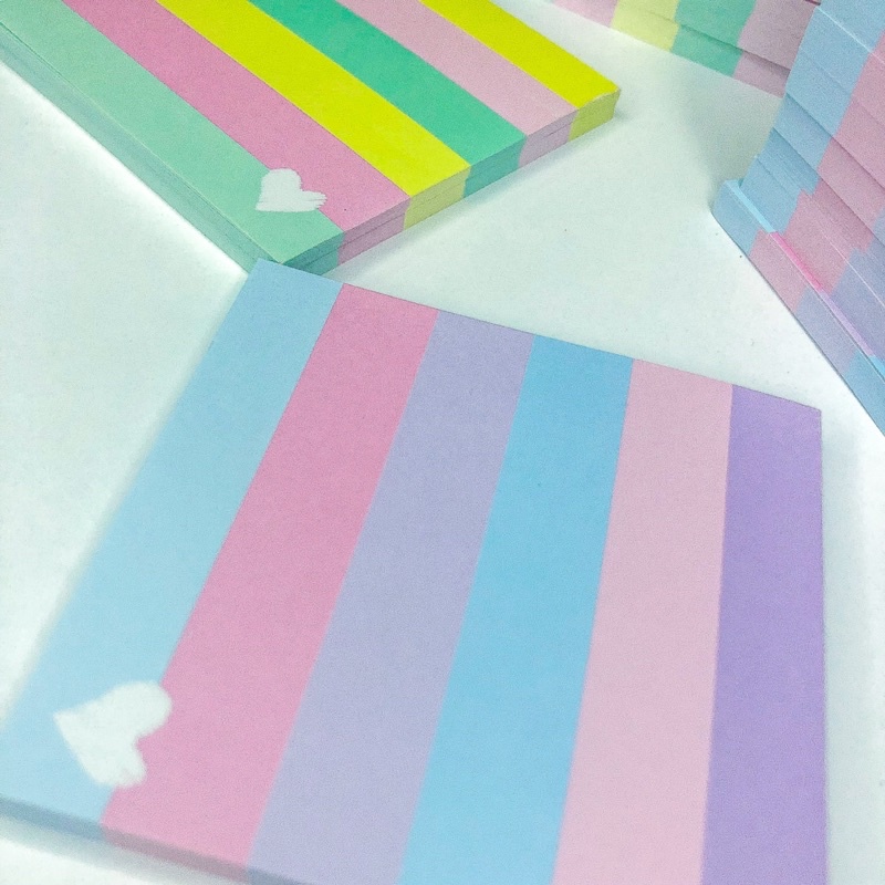 Bloco de notas arco-iris anotações bloquinho memopad papelaria fofa kawaii | papelaria material escolar escritório