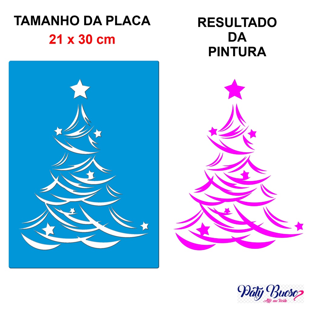 STENCIL 21 x 30 ARVORE DE NATAL MOLDE VAZADO PARA PINTURA EM TECIDO MDF  MADEIRA PAREDE PISO PAPEL CAMISETA PANO DE PRATO PATY BUOSO | Shopee Brasil