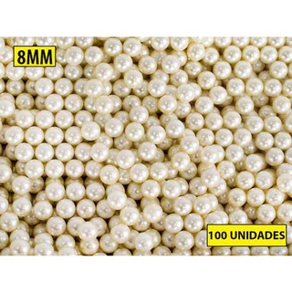 300 Perolas 8mm Sem Furo Com Rebite Aplicacao Em Roupas