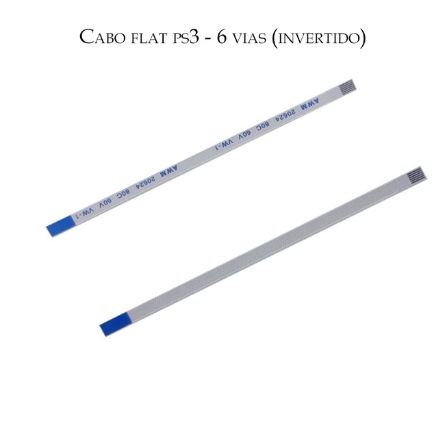 Cabo Flat Power Ps3 Super Slim 6 Vias / Pinos Playstation 3 Série 4000 e 3000