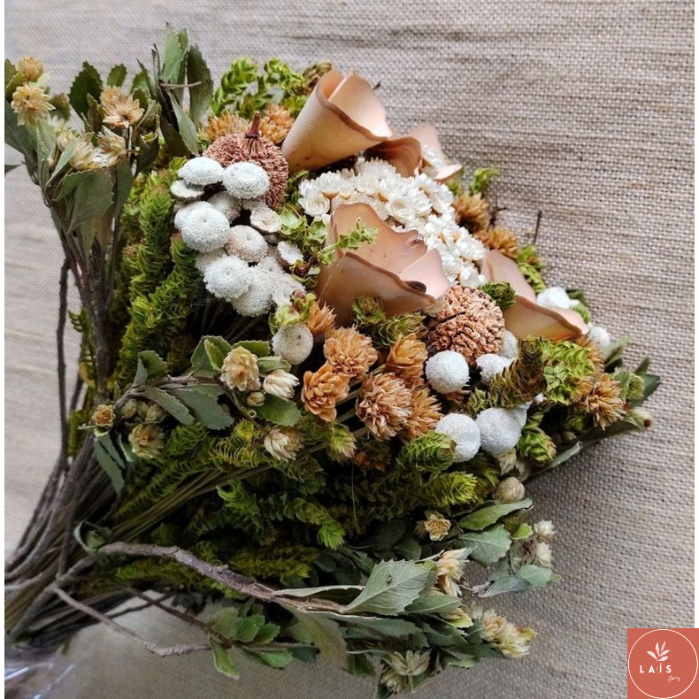 buquê de flores secas, ideal para noivas, pré wedding, decoração permanente  | Shopee Brasil