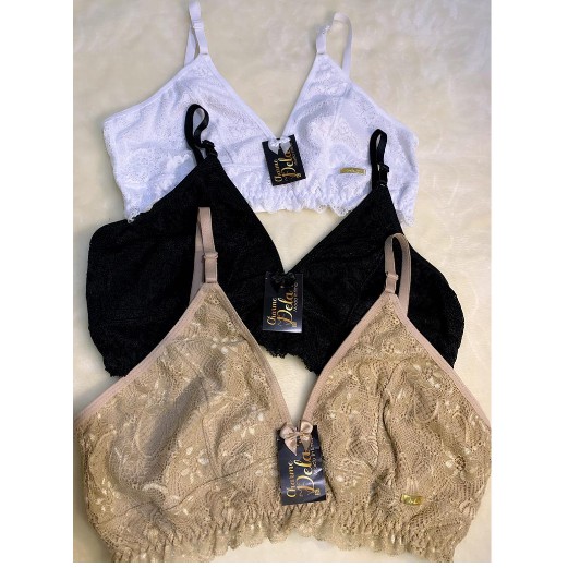 Kit C/ 3 Suitãs Renda Carla Luxo Soutien Sutian Rendado Conforto