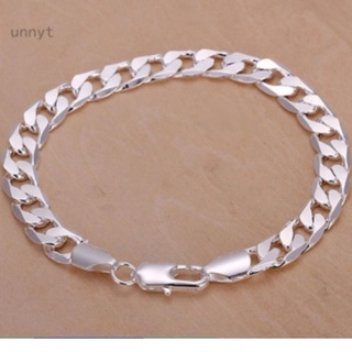 Pulseira Masculina De Prata Unnyt-925 / Bijuteria Com 8mm