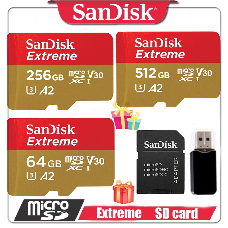 Cartão De Memória SanDisk Extreme A2 16 Gb/32/64/128/256/512/1 Tb Micro ...