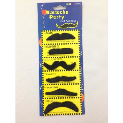 6x Bigode Falso Adesivo Festa Postiço Para Festa Fantasia em Oferta na Shopee