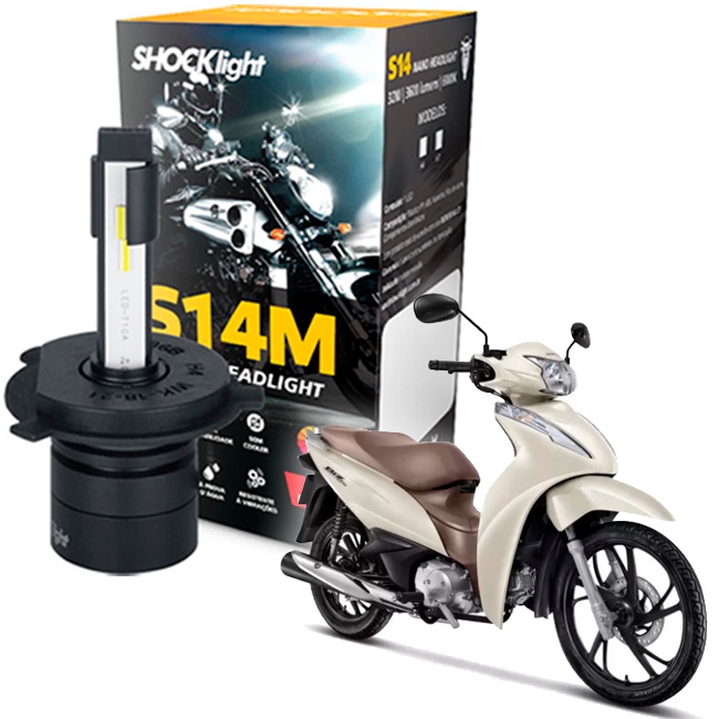 Lâmpada Ultra Led Shocklight Farol Moto Honda Biz 110 125 em Oferta na Shopee