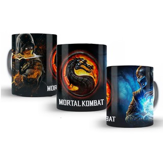 Caneca do Mortal Kombat MK Jogo Antigo Ps4 Scorpion SubZero Cerâmica 325ml