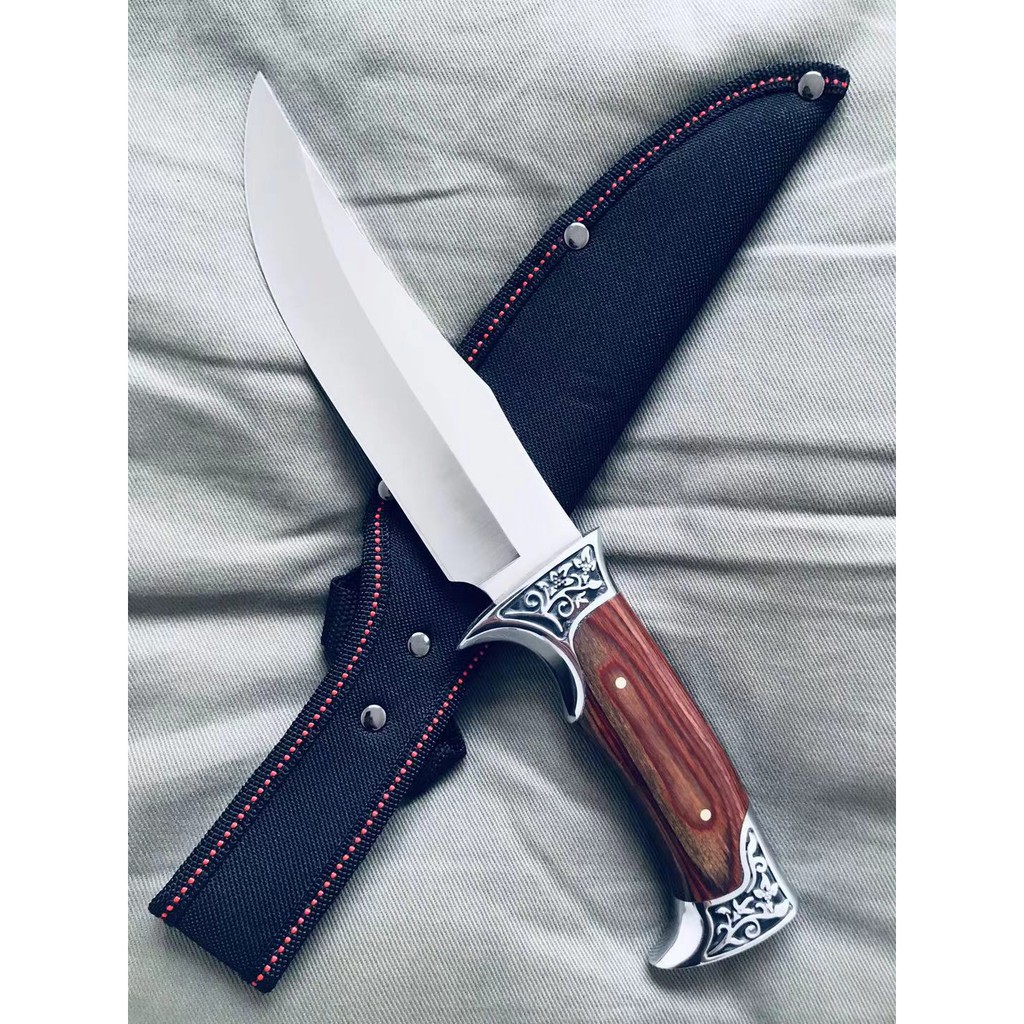 Faca De Caça Pesca Churrasco Luxo Fulltang Inox G56 Momo em Oferta na Shopee