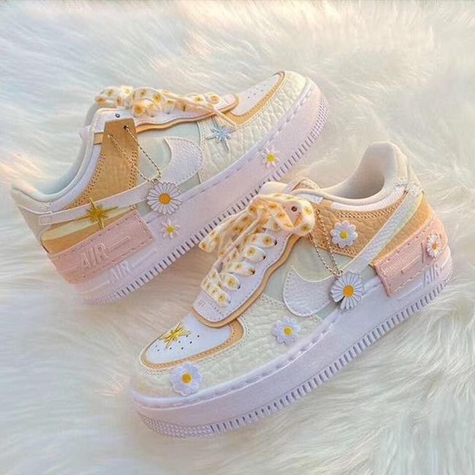 nike air force 1 shadow cream and orange