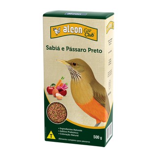 Alcon Eco Club Sabiá e Pássaro Preto 500g Alimento Completo para Pássaros Frugívoros