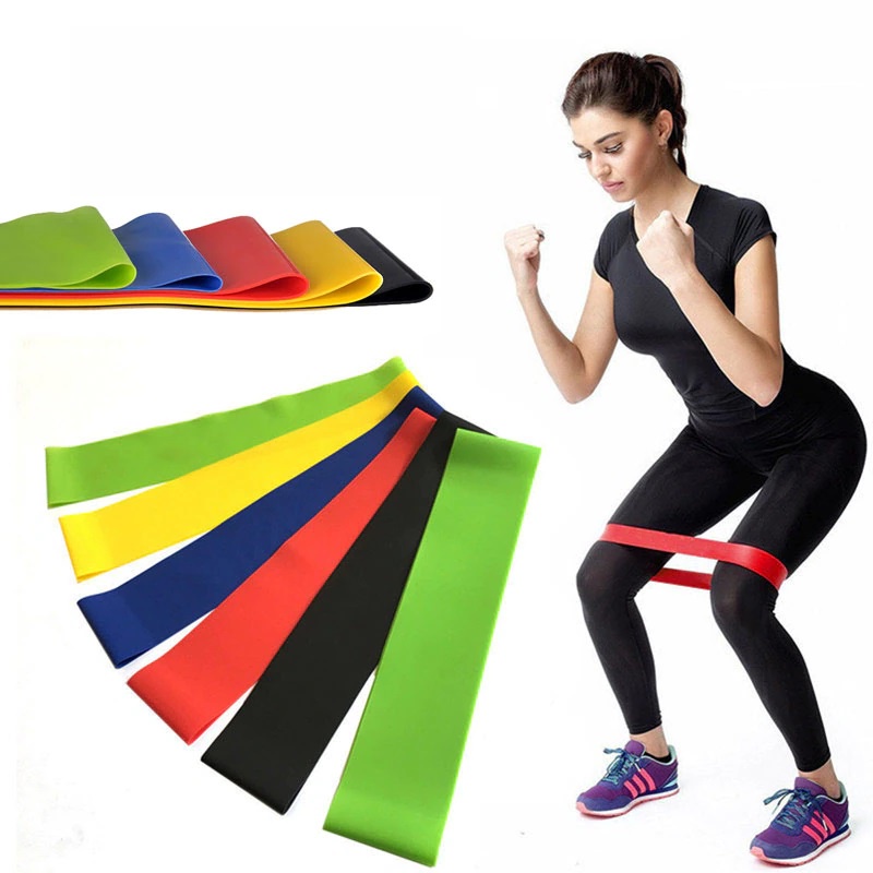 Kit 5 Faixas Elastico Tensão Exercicio Thera Band Funcional Com 5 Níveis Fisioterapia