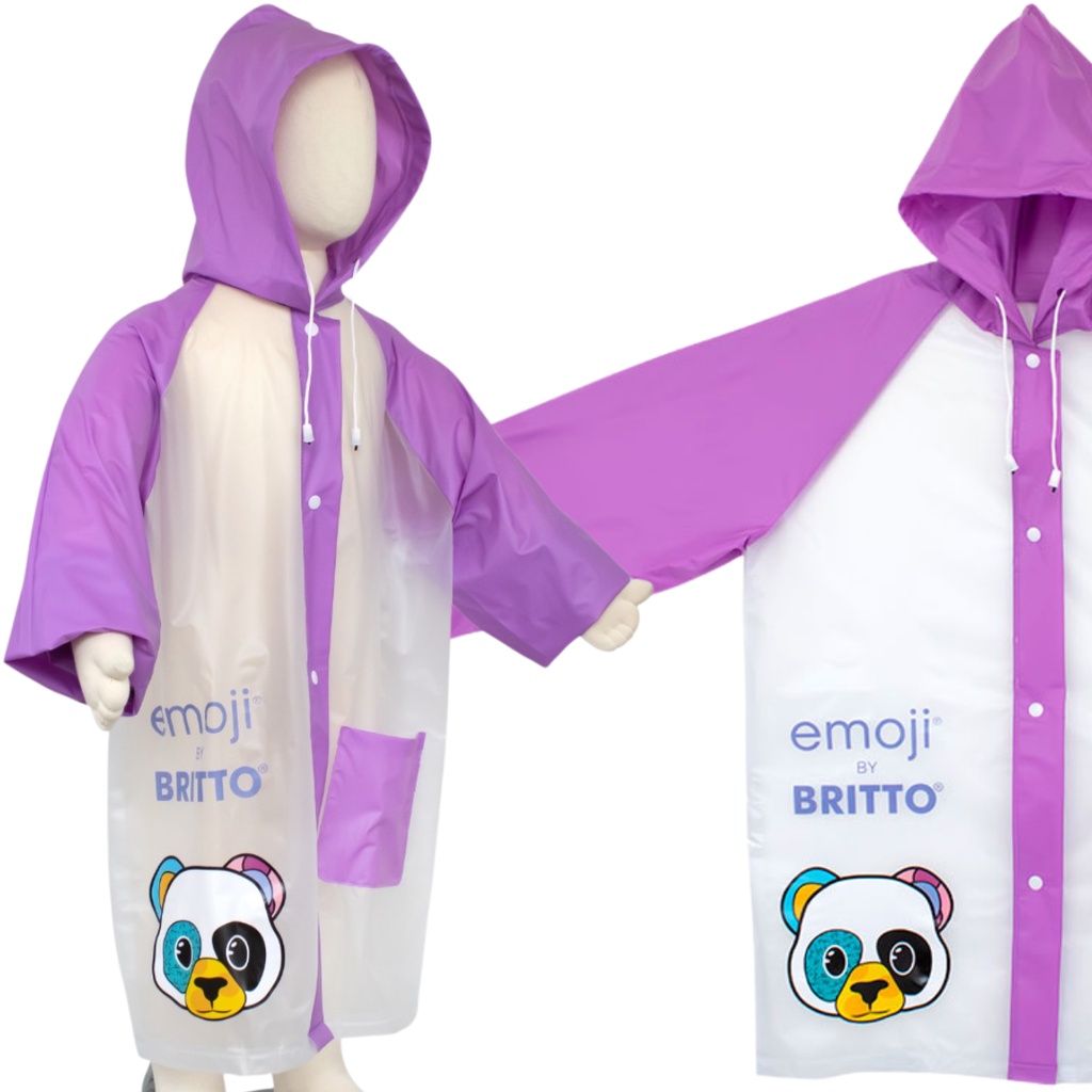 Capa De Chuva Infantil Meninas Lilás Urso Impermeável Capuz em Oferta na Shopee