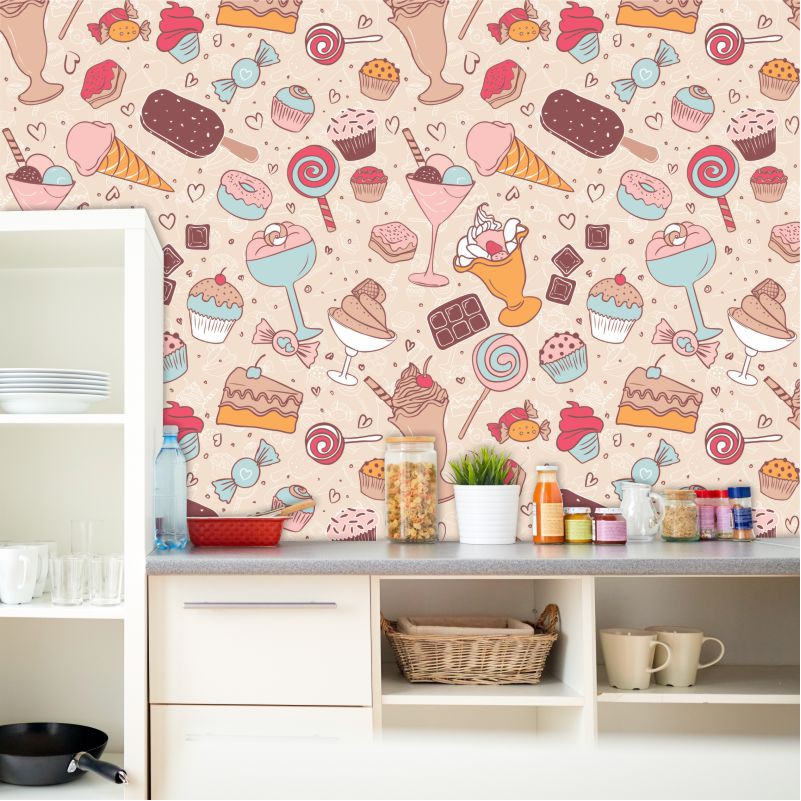 Papel De Parede Para Cozinha Doces em Oferta na Shopee