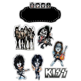 Topo De Bolo KISS ROCK Cortado E Colado Personalizado