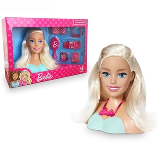 Boneca Busto Barbie Styling Head Hair Salão De Beleza Para Pentear Com 24 Acessórios Menina - Pupee