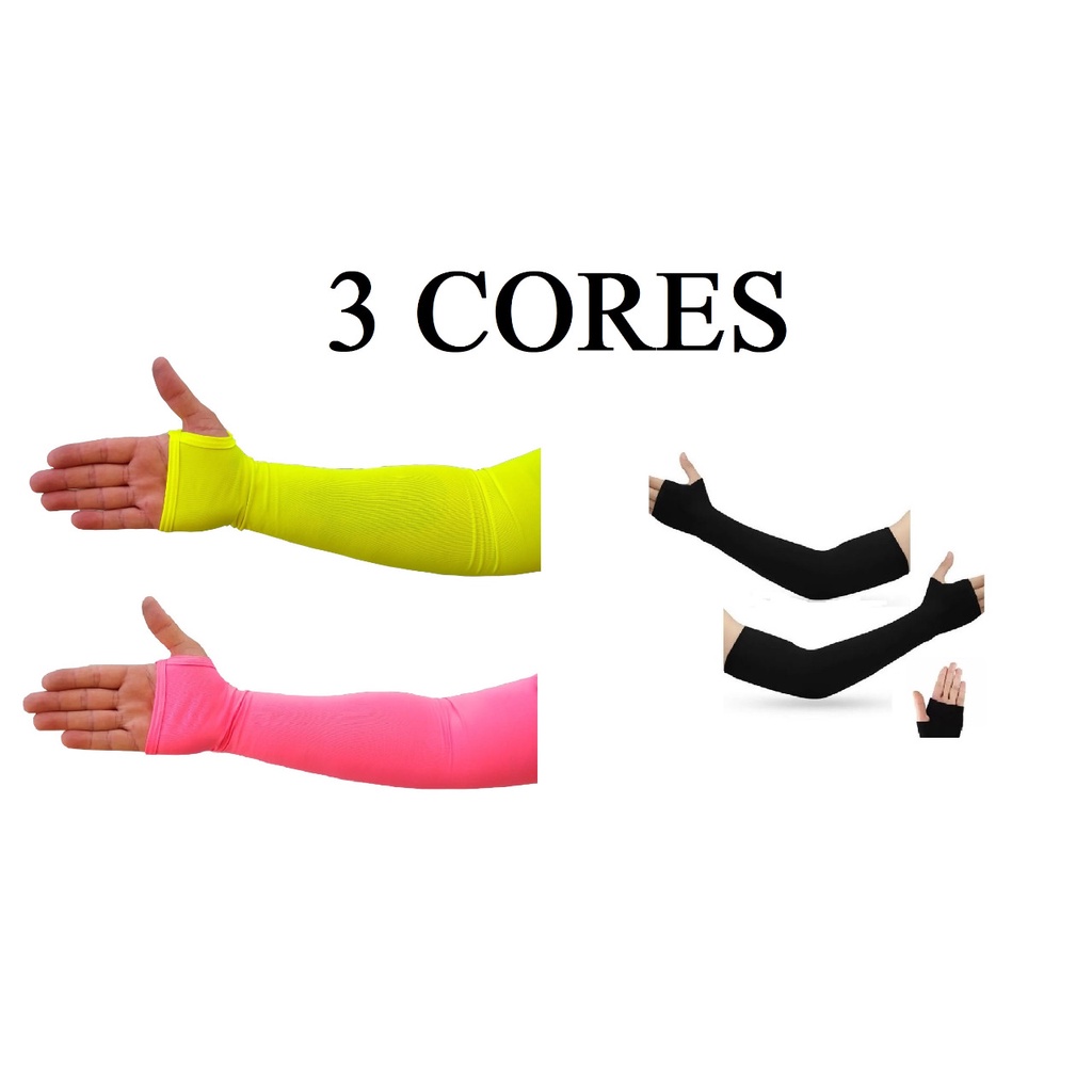 Manguito Manga Com Dedo Proteção Solar Unissex Bike Ciclismo MTB Moto Motoqueiro Motoboy Trilha Caminhada Corrida Proteção Fps +50