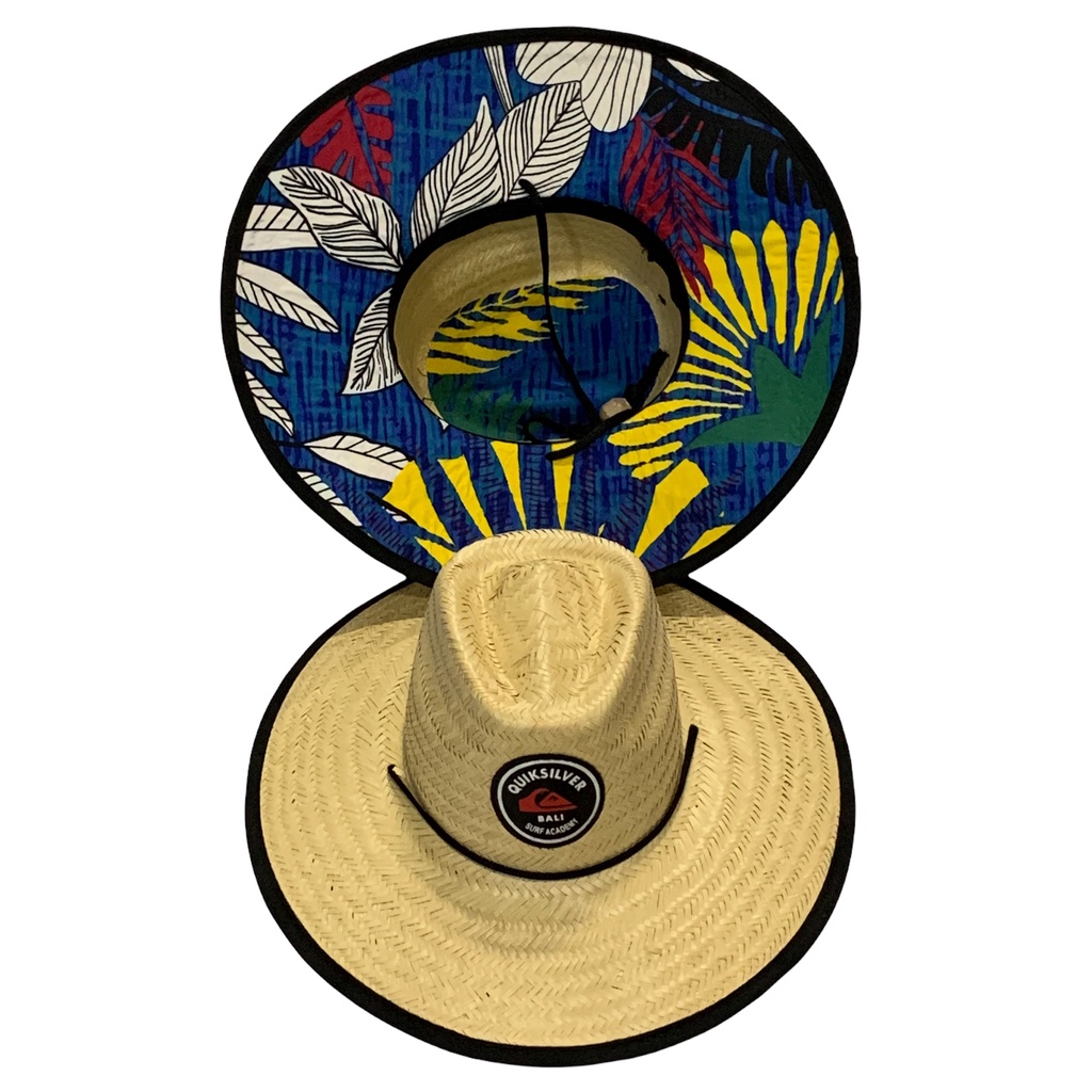 Chapéu de praia de palha natural estampado pronta entrega em Oferta na Shopee